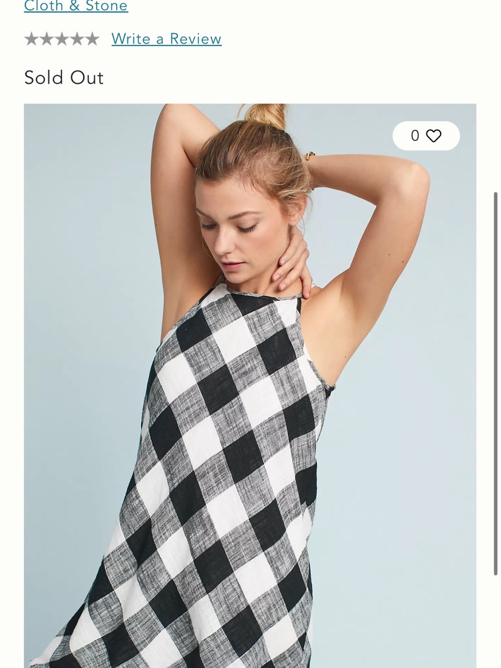 Anthropologie Cloth & Stone Frayed Gingham Dress - Picture 4 of 10